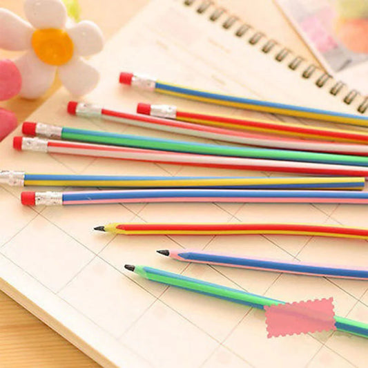 5 Pcs Colorful Magic Bendy Flexible Soft Pencil With Eraser