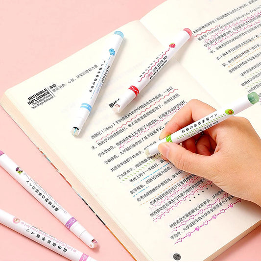 Curve Highlighter Pen Set, 6 PCS Different Curve Shapes