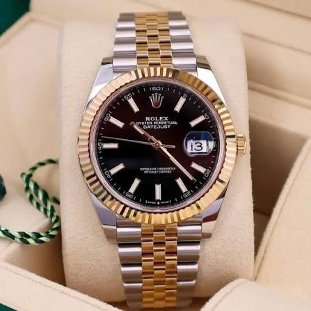 Rolex Datejust Luxury Men’s Watch – Two-Tone Gold & Silver Jubilee Bracelet with Black Dial