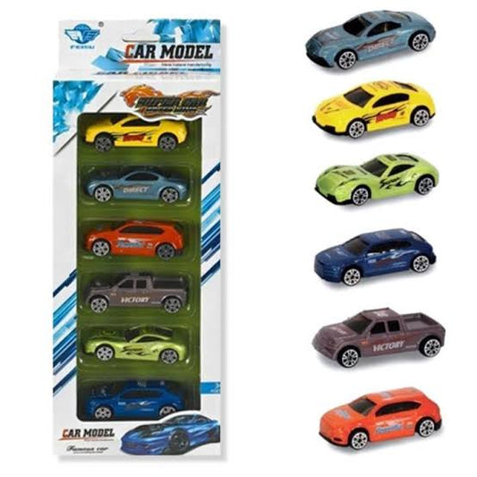 FEISU 6-Piece Die-Cast Car Model Set – Metal Racing Sports Cars