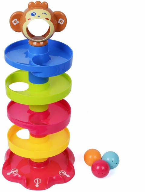 5-Tier Monkey Ball Drop & Roll Swirl Tower for Toddlers
