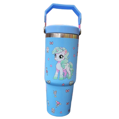 Premium 1200ml Kuromi & Friends  Cartoon Character Tumbler - Double-Wall Vacuum Insulated Water Bottle with Portable Handle