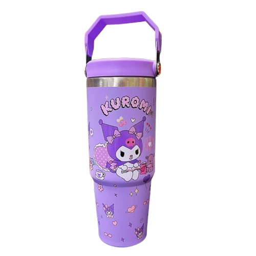 Premium 1200ml Kuromi & Friends  Cartoon Character Tumbler - Double-Wall Vacuum Insulated Water Bottle with Portable Handle