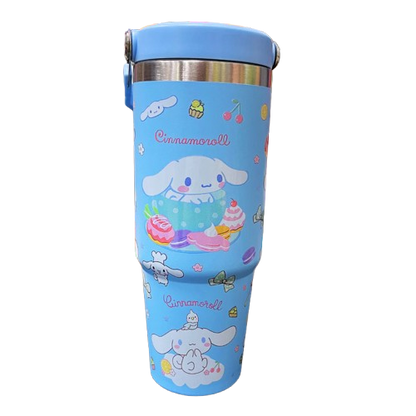 Premium 1200ml Kuromi & Friends  Cartoon Character Tumbler - Double-Wall Vacuum Insulated Water Bottle with Portable Handle