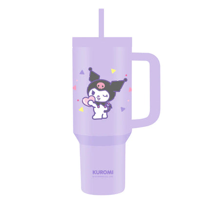 Premium 1200ml Kuromi & Friends  Cartoon Character Tumbler - Double-Wall Vacuum Insulated Water Bottle with Portable Handle