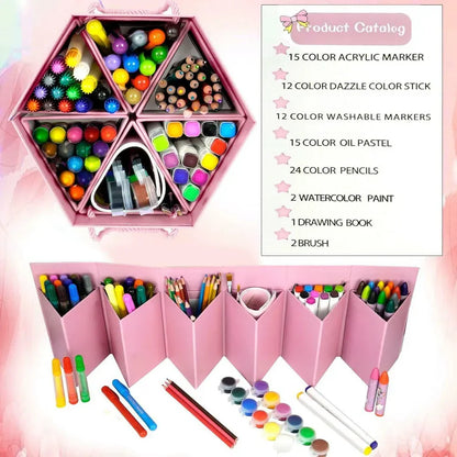 Children Deluxe Art Drawing Color Kit 83pcs