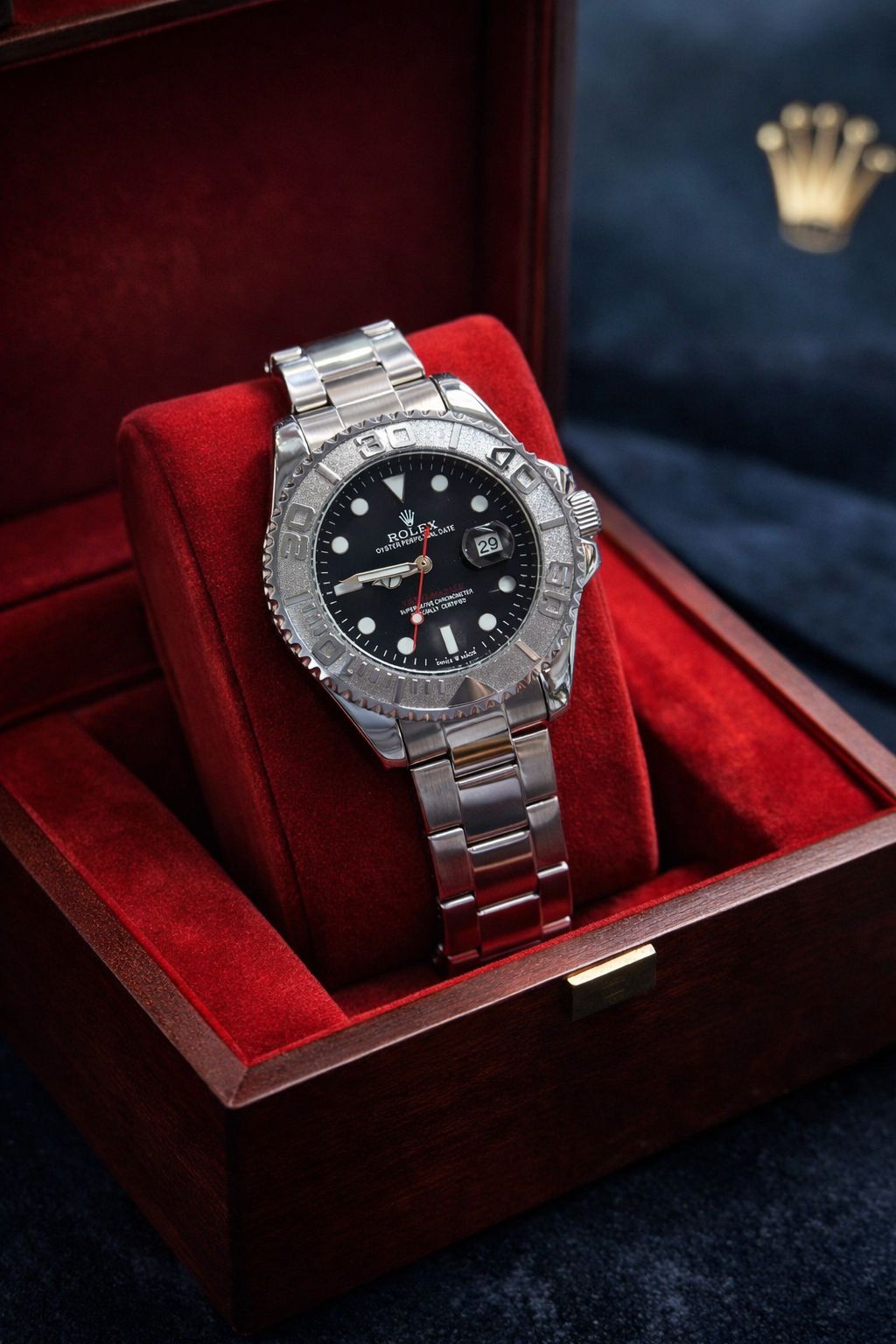 Rolex Yacht-Master Stainless Steel Black Dial Watch