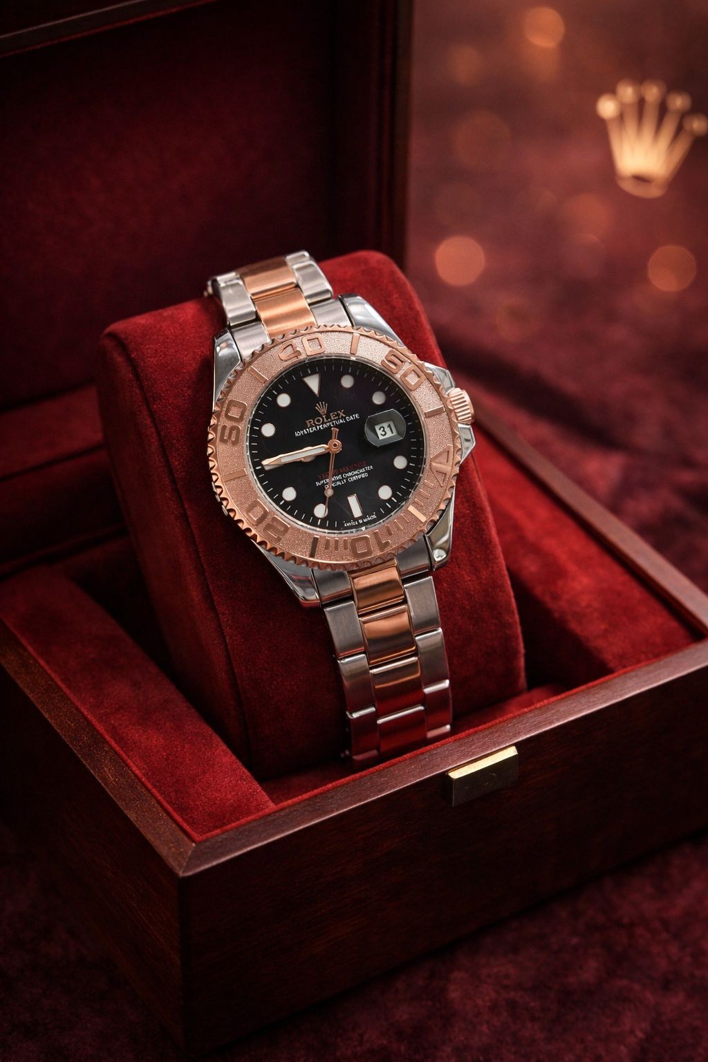 Rolex Yacht-Master Stainless Steel Black Dial Watch