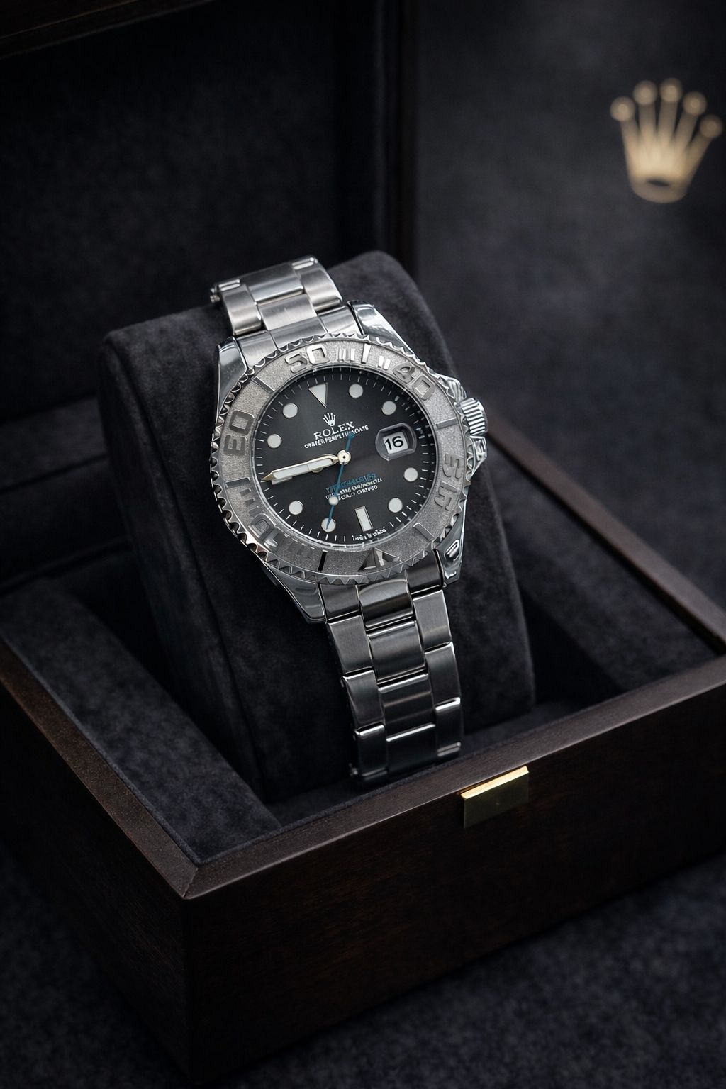 Rolex Yacht-Master Stainless Steel Black Dial Watch