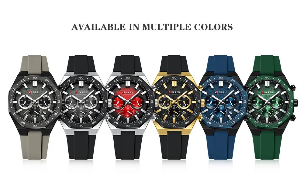 Curren "Sport Elite" Chronograph Watch  – Silicon Strap Edition