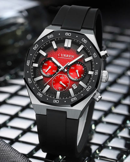 Curren "Sport Elite" Chronograph Watch  – Silicon Strap Edition