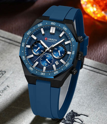 Curren "Sport Elite" Chronograph Watch  – Silicon Strap Edition