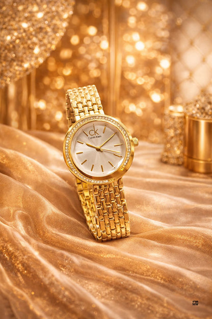 Calvin Klein (CK) Elegant Two-Tone Crystal Ladies Watch.