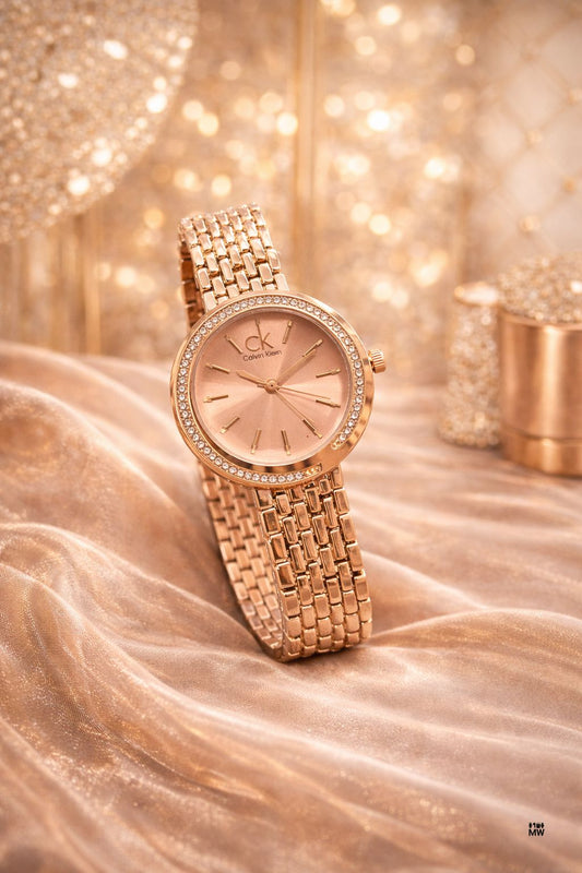 Calvin Klein (CK) Elegant Two-Tone Crystal Ladies Watch.