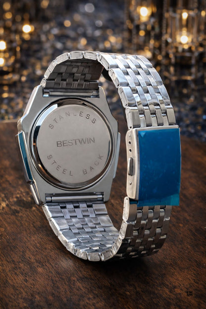 BESTWIN 6617 Diamond Geometric Waterproof Stainless Steel Men's Watch