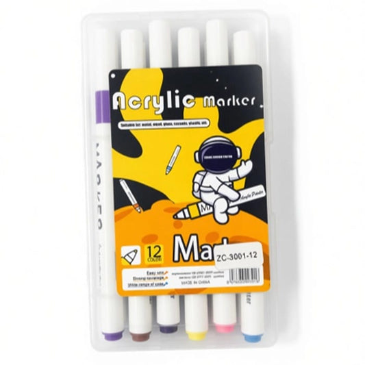 High Quaility Acrylic Markers Set - Pack Of 12pcs