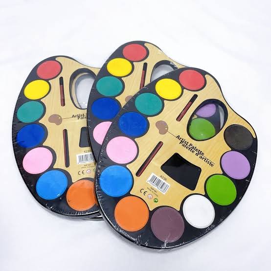 12-Piece Vibrant Watercolor Paint Palette