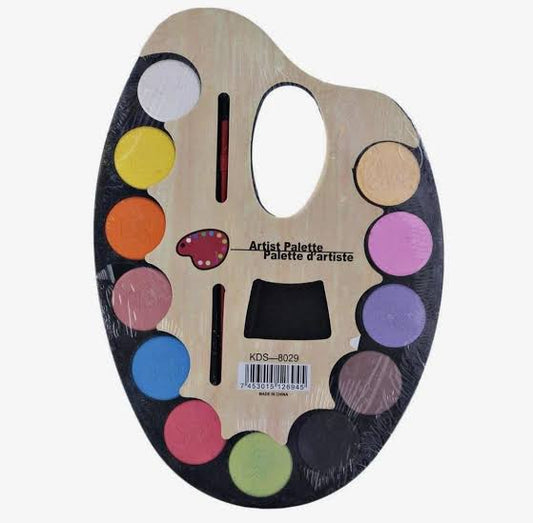 12-Piece Vibrant Watercolor Paint Palette