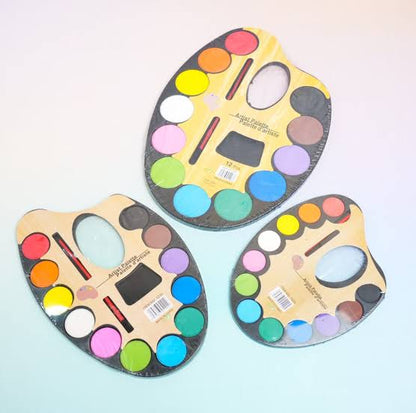 12-Piece Vibrant Watercolor Paint Palette