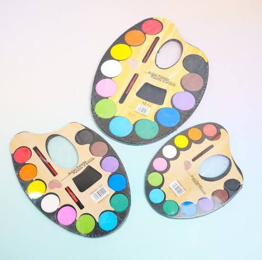 12-Piece Vibrant Watercolor Paint Palette