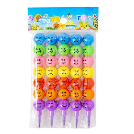 Emoji Multi-Point Stacking Cryon Pen Pack of 5
