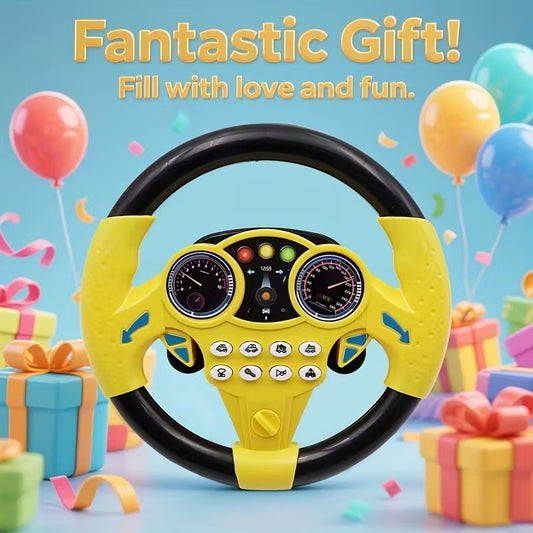 Musical Steering Wheel Toy for Kids – 360° Rotating Simulation Driving Toy