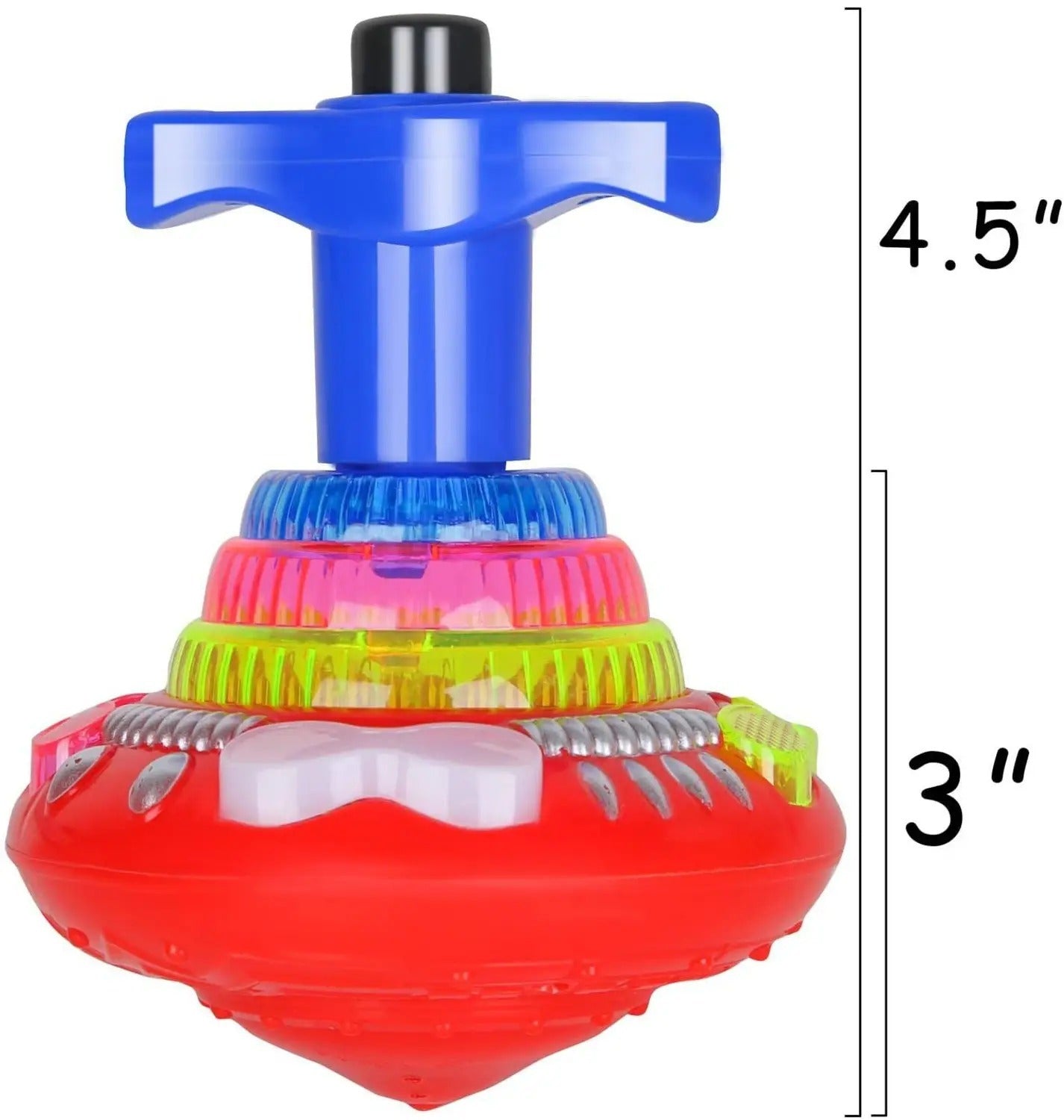 LED  UFO Spinning Top – Light-Up Peg Top Toy with Launcher for Kids