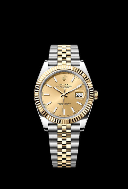 Rolex Datejust Luxury Men’s Watch – Two-Tone Gold & Silver Jubilee Bracelet with Black Dial