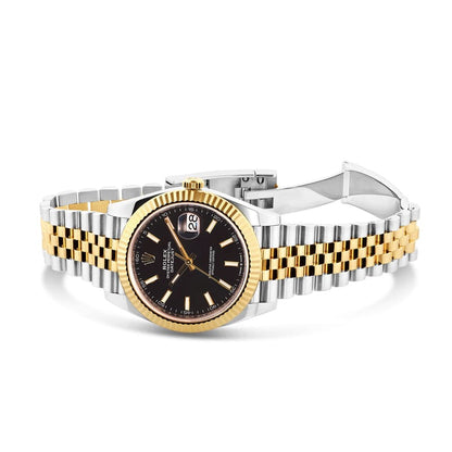 Rolex Datejust Luxury Men’s Watch – Two-Tone Gold & Silver Jubilee Bracelet with Black Dial