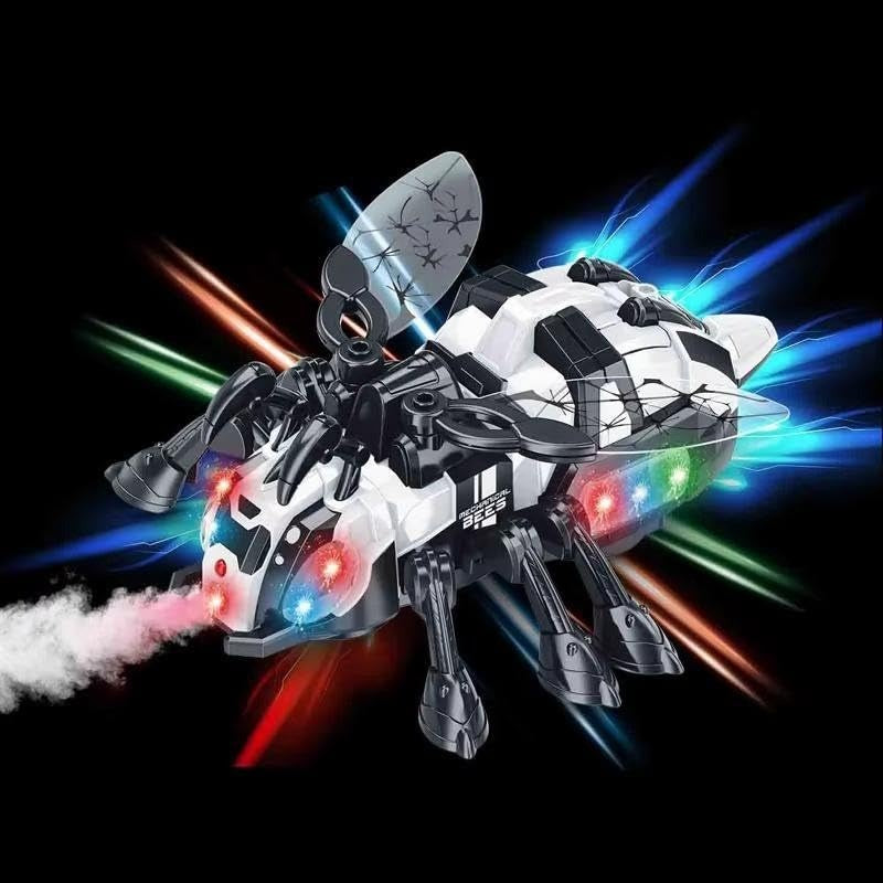 Electronic Mechanical Bee Toy – Remote Control Walking Insect with Mist Spray, Lights, and Music