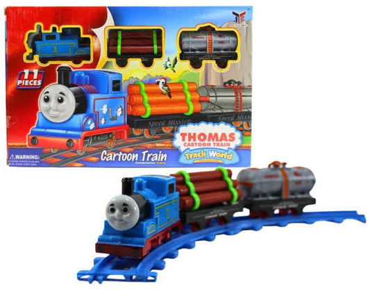 Thomas Cartoon Train Track World | 11-Piece Battery Operated Rail Set