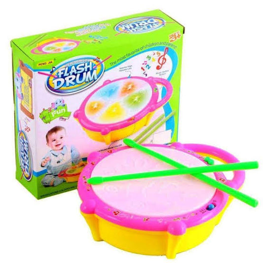 Interactive 3D Flash Drum for Kids – Musical Educational Toy with LED Lights and Drumsticks
