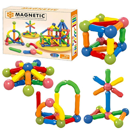 36-Piece Magnetic Construction Building Blocks Set – Educational STEM Toy for Toddlers & Kids