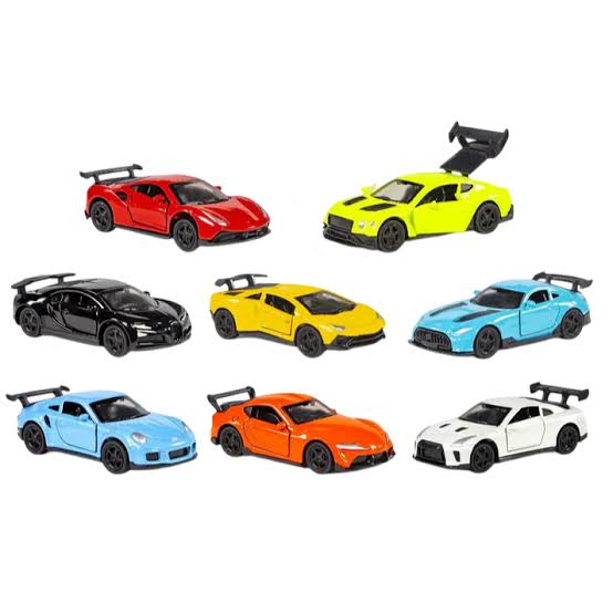 FEISU 6-Piece Die-Cast Car Model Set – Metal Racing Sports Cars