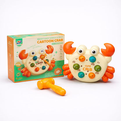Interactive Whack-A-Mole Cartoon Crab Toy – Educational Musical Hammering Game for Toddlers