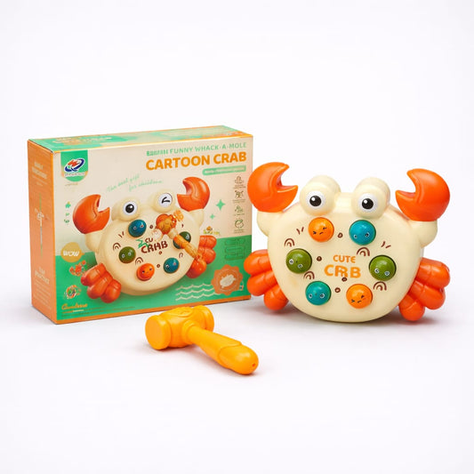 Interactive Whack-A-Mole Cartoon Crab Toy – Educational Musical Hammering Game for Toddlers