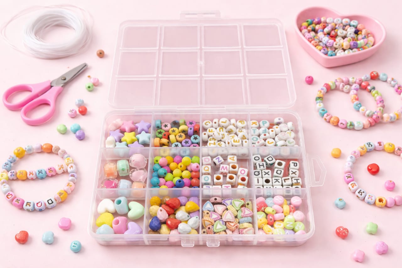 Kids DIY Bead Jewelry Kit | Creative Arts & Crafts Set