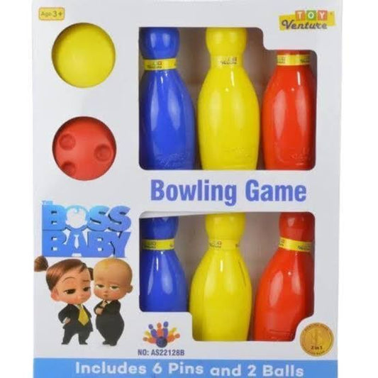 Toy Venture The Boss Baby Kids Bowling Set - Includes 6 Colorful Pins & 2 Balls