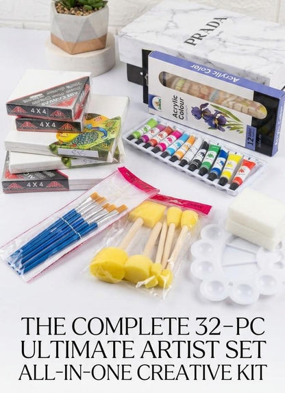 32-Pcs Complete Ultimate Artist Kit – Professional  Paint Set
