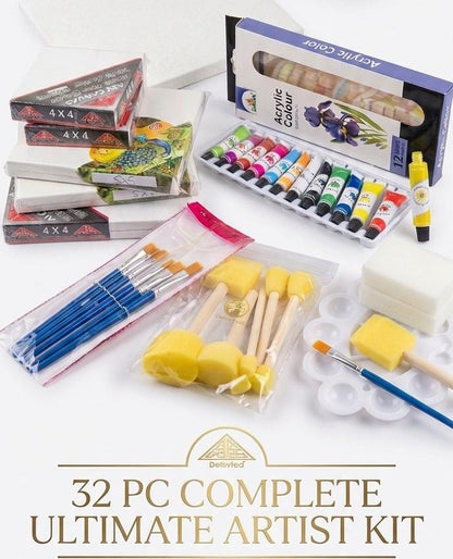 32-Pcs Complete Ultimate Artist Kit – Professional  Paint Set