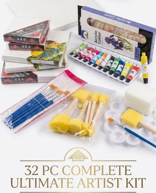 32-Pcs Complete Ultimate Artist Kit – Professional  Paint Set