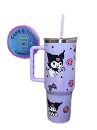 Premium 1200ml Kuromi & Friends  Cartoon Character Tumbler - Double-Wall Vacuum Insulated Water Bottle with Portable Handle
