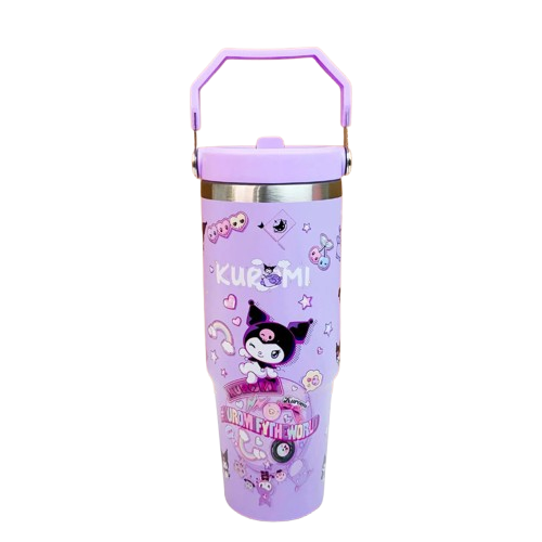 Premium 1200ml Kuromi & Friends  Cartoon Character Tumbler - Double-Wall Vacuum Insulated Water Bottle with Portable Handle