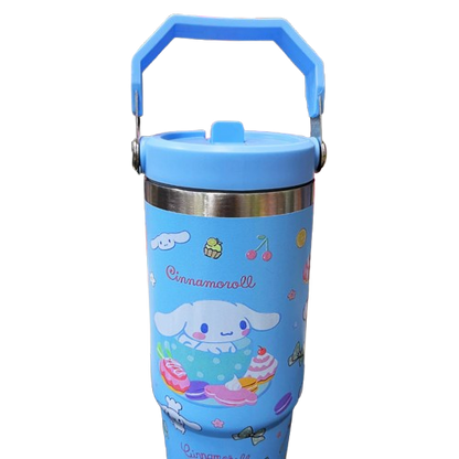 Premium 1200ml Kuromi & Friends  Cartoon Character Tumbler - Double-Wall Vacuum Insulated Water Bottle with Portable Handle
